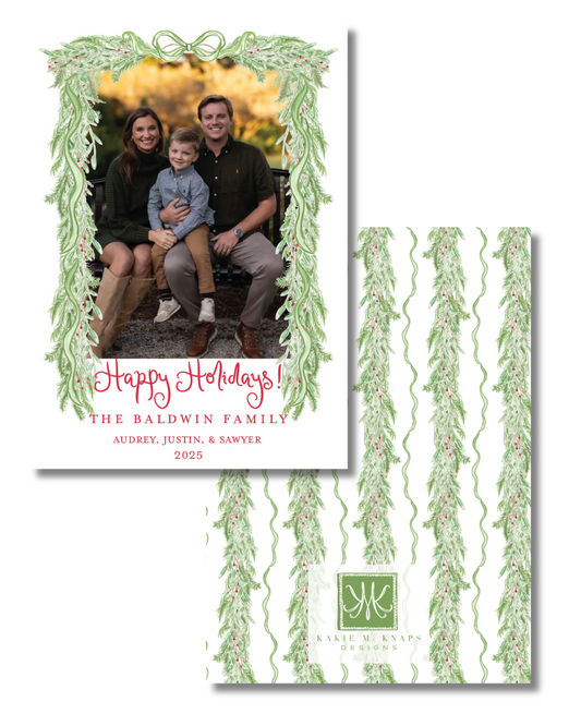 Winter Garland Christmas Card- Digital Download