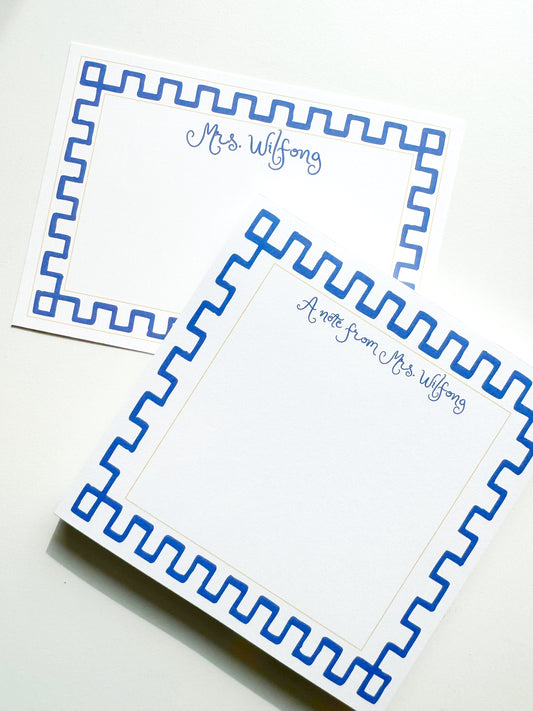 Greek Key Notepads and Stationery Sets- Multiple Color Options