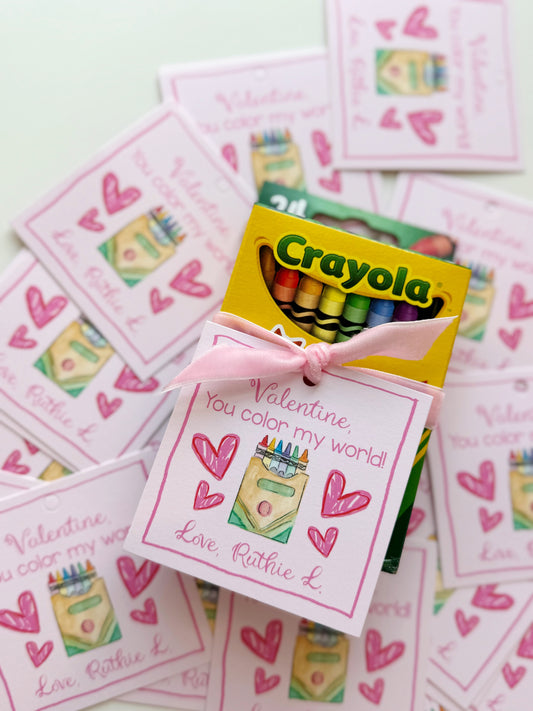 Children's Watercolor Valentines (Stickers or Tags) Arrive AFTER Valentine’s Day