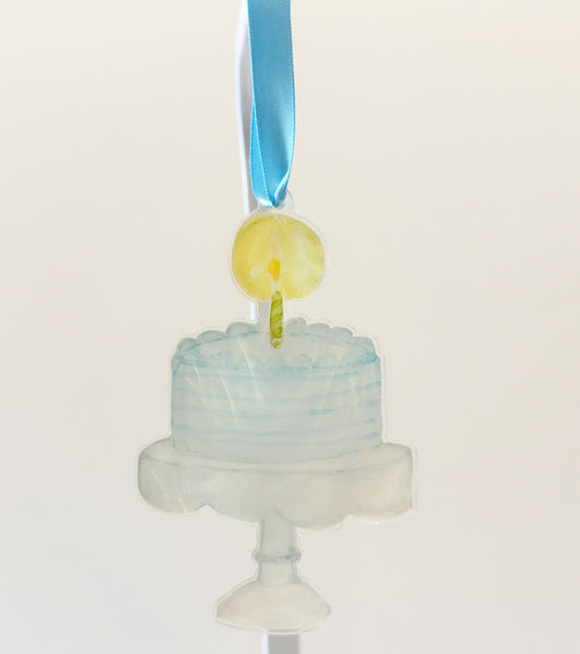 Acrylic Birthday Cake Wreath Charm, Ornament