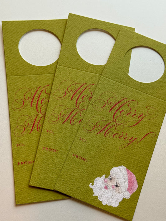 Custom Santa Bottle Gift Tags