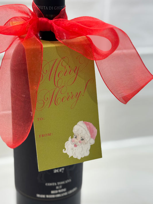 Custom Santa Bottle Gift Tags