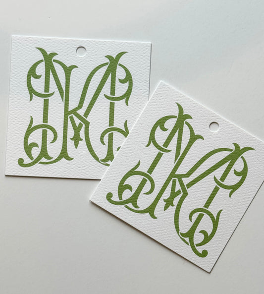 Personalized 2 Letter Monogram Gift Tags or Stickers