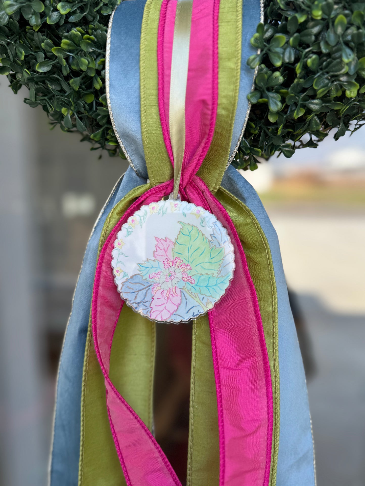 Tobacco Leaf Wreath Charm, Ornament