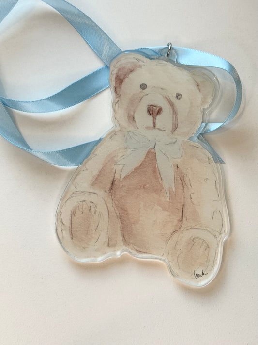 Teddy Bear Wreath Charm Ornament