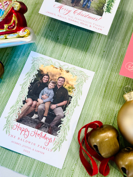 Winter Garland Christmas Card- Digital Download