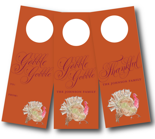 Custom Turkey Bottle Gift Tags