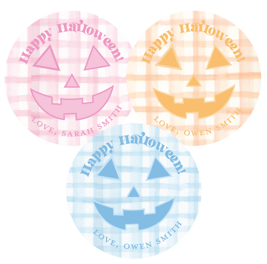 Jack-o-lantern Halloween Gift Tags or Stickers