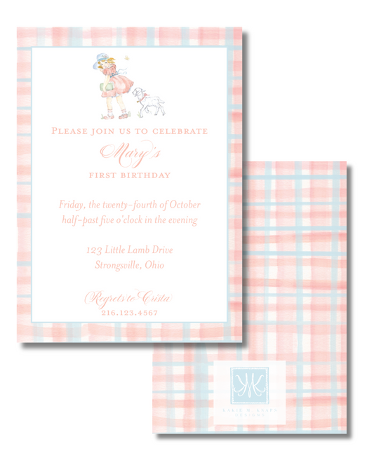 Lamb Baby Shower Invitation Digital Download