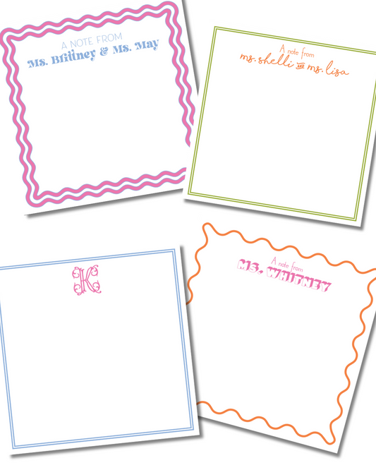 Custom Notepads and Stationery Sets- Multiple Color/Design Options