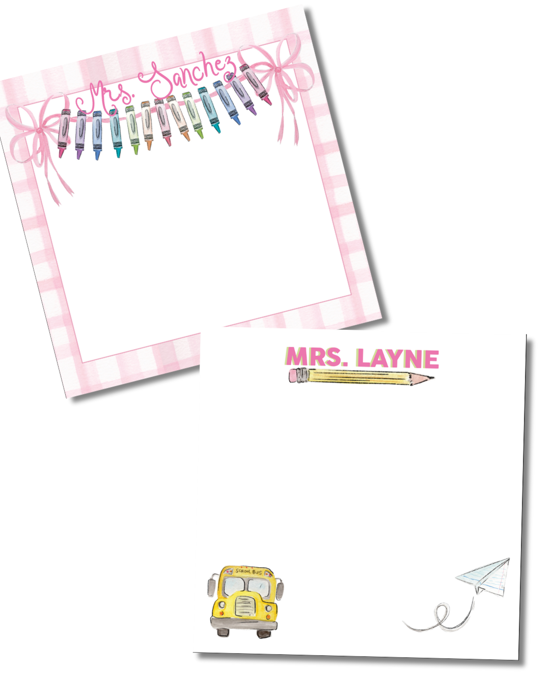 Custom Teacher Notepads and Stationery Sets- Multiple Color/Design Options