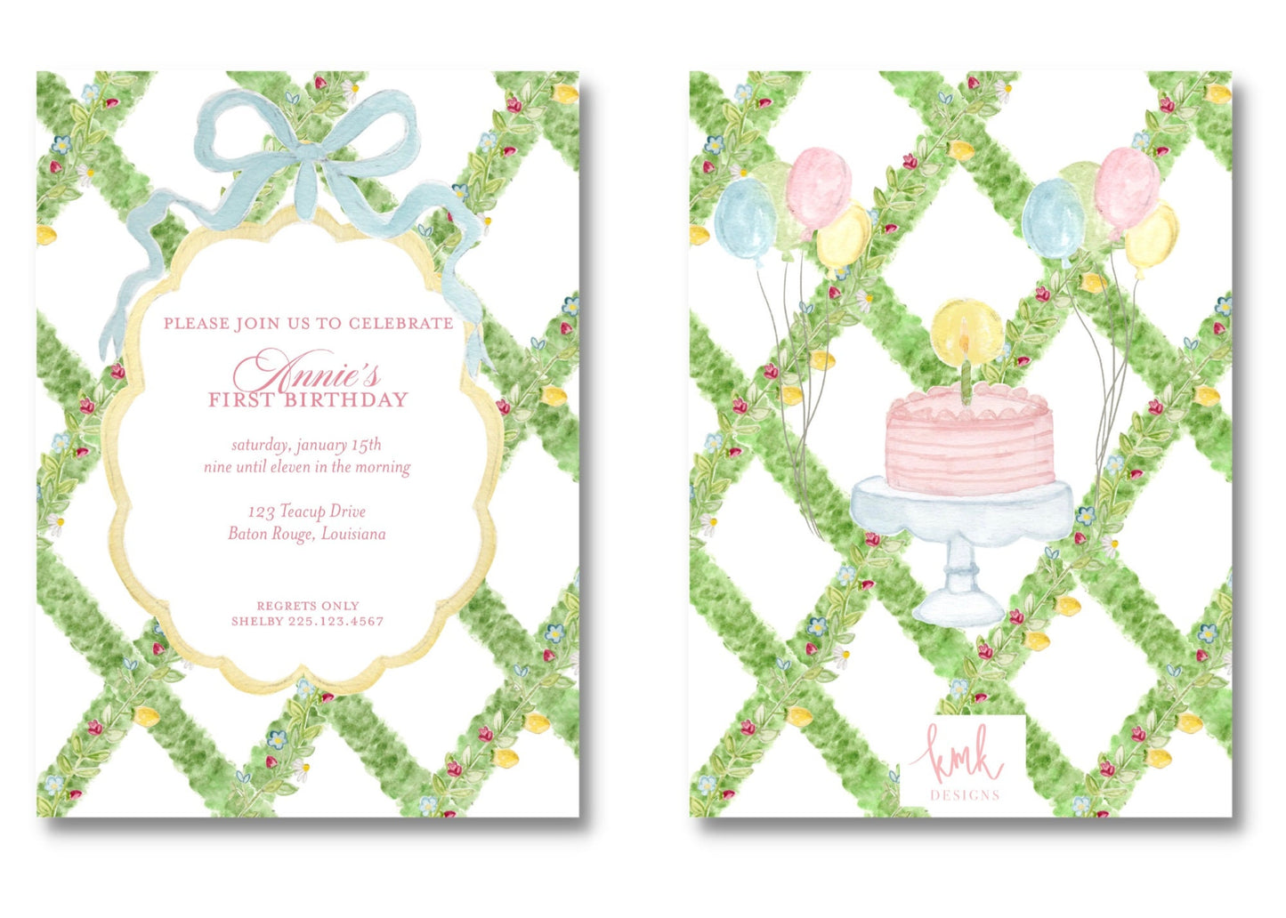 English Garden Birthday Invitation Digital Download