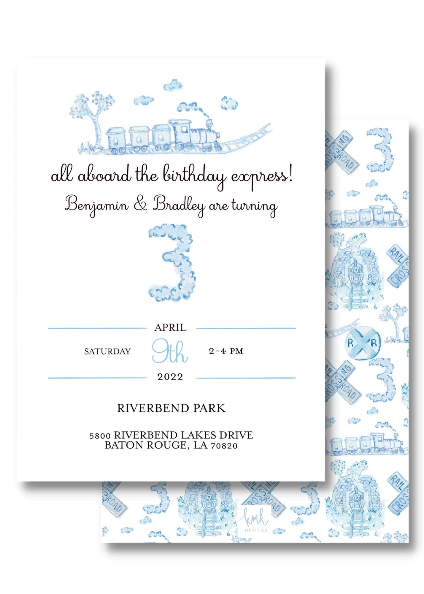 Toile Train Invitation Digital Download