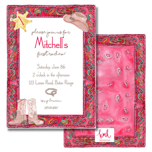 First Rodeo Invitation Digital Download