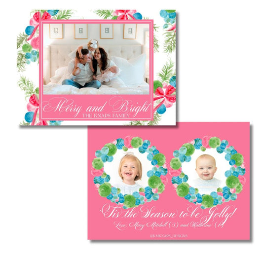 Watercolor Christmas Card- Baubles and Bows
