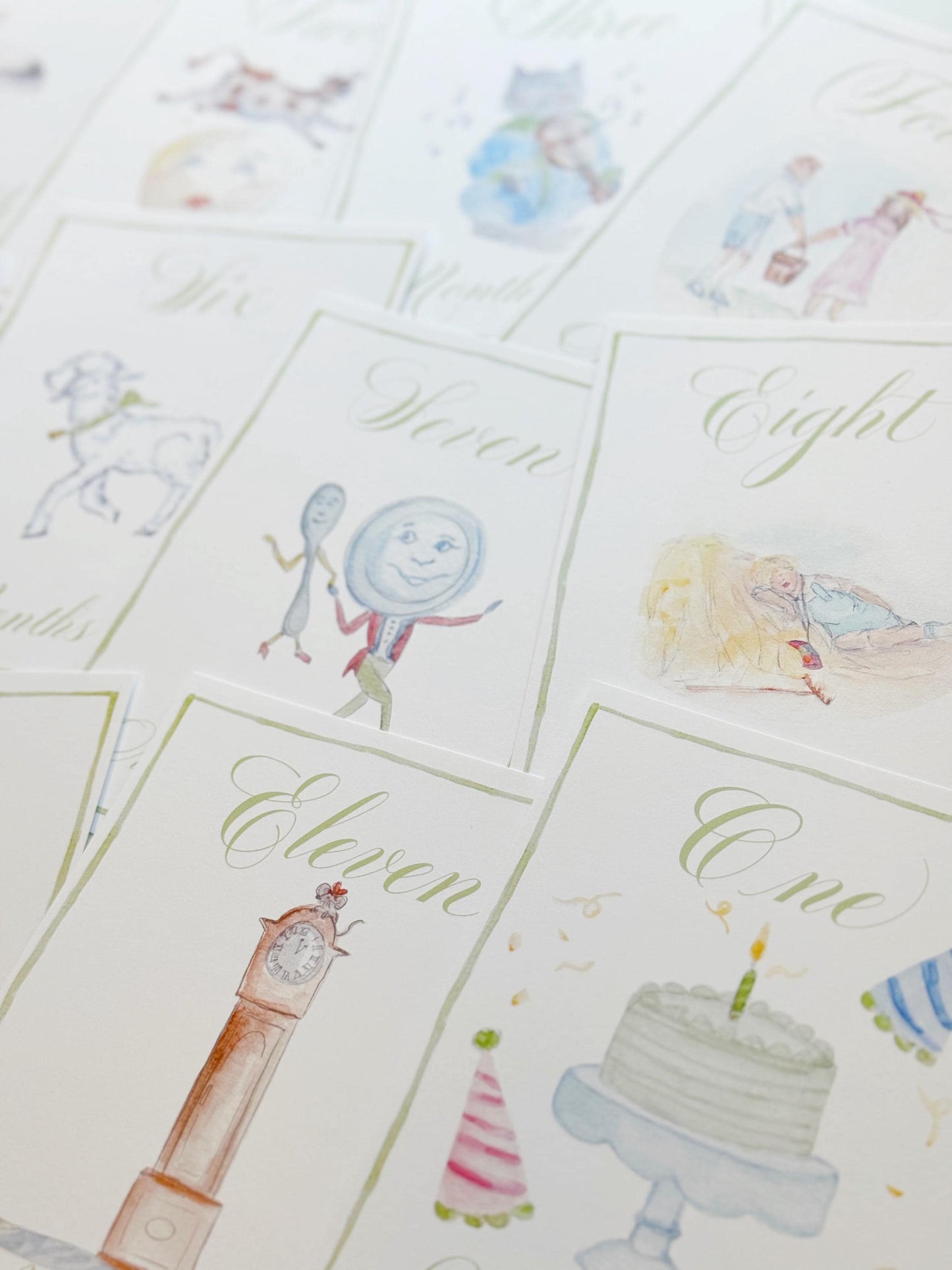 Nursery Rhyme Milestone Cards- Pink, Blue or Green