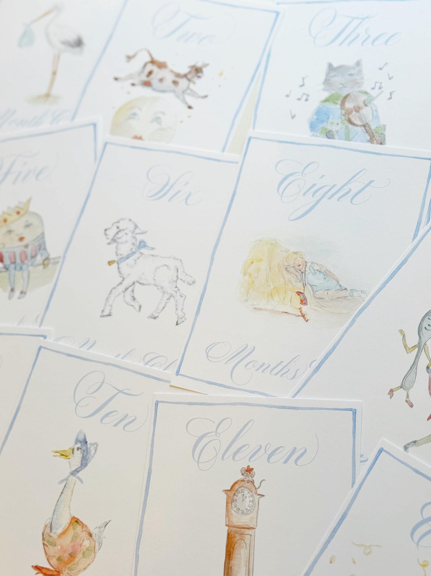Nursery Rhyme Milestone Cards- Pink, Blue or Green