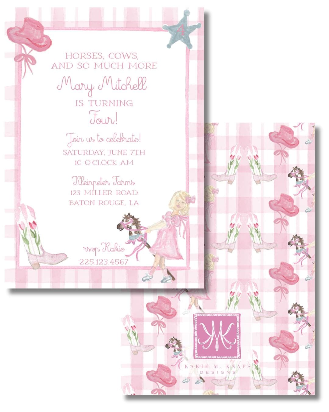 Cowgirl Birthday Invitation Digital Download