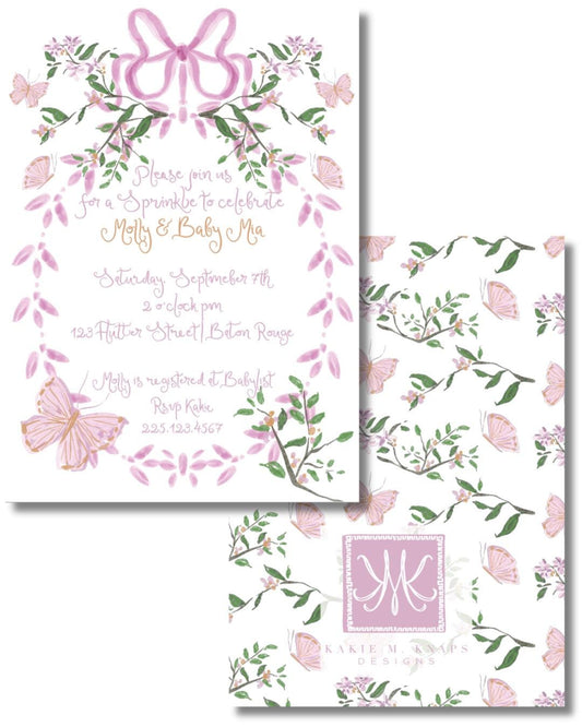 Butterfly Shower Invitation Digital Download