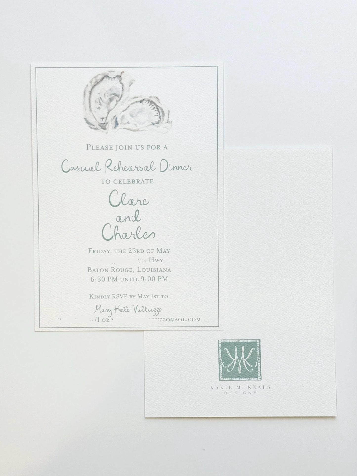 Oyster-Themed Party Invitation – Hand-Painted Watercolor Design – Digital PDF File