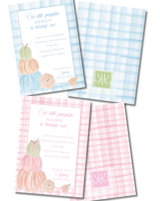 Pumpkin Birthday Invitation Digital Download
