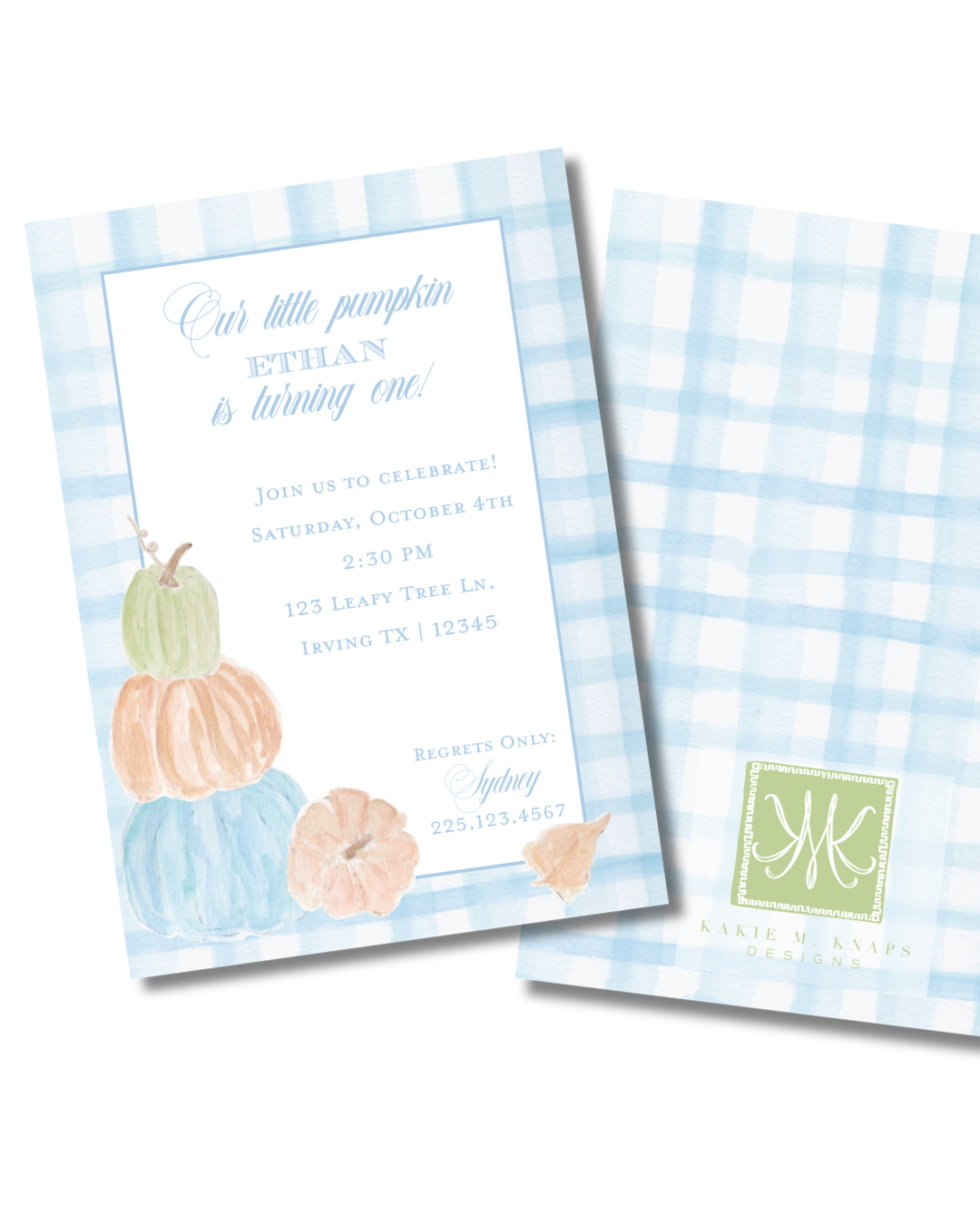 Pumpkin Birthday Invitation Digital Download