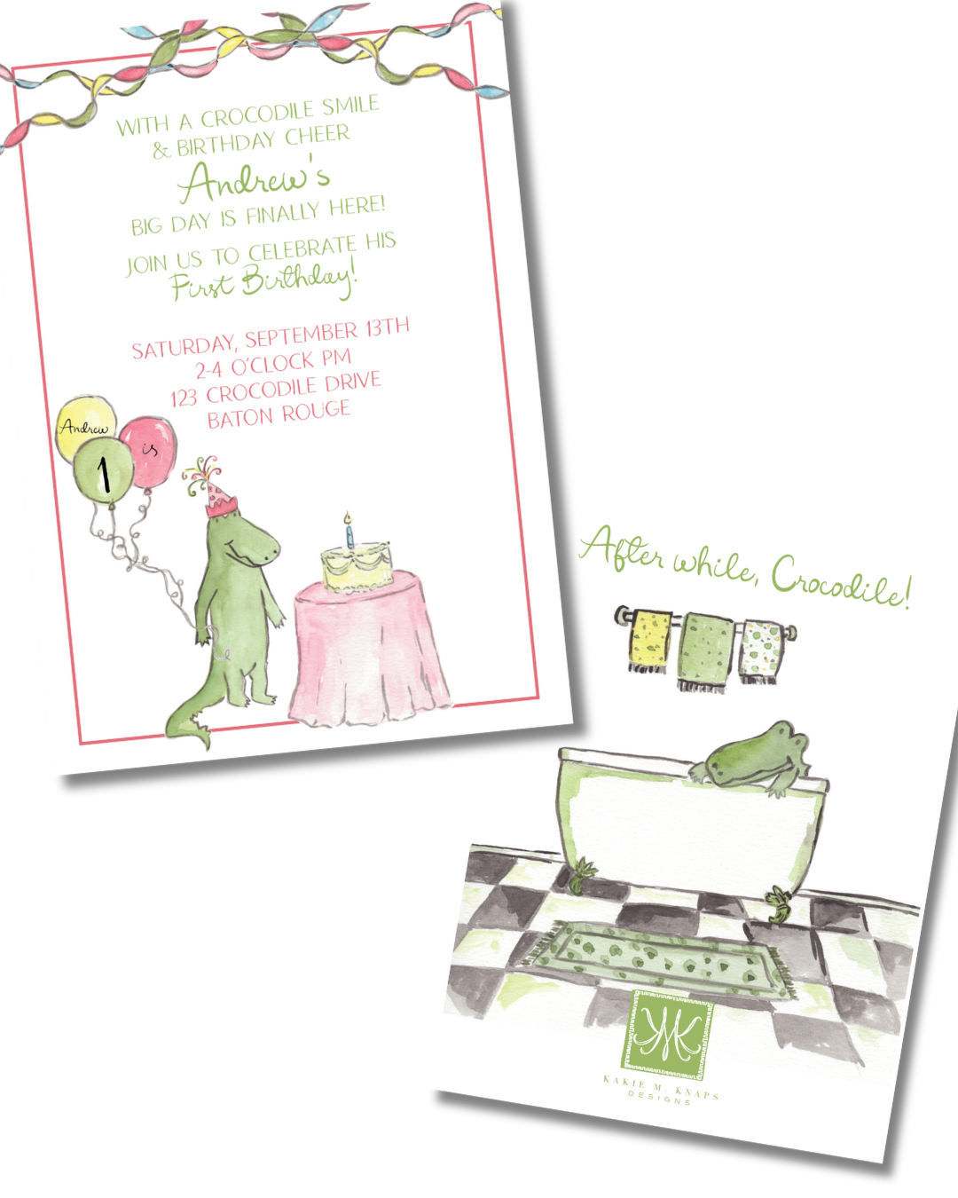 Lyle Crocodile Invitation- Digital Download
