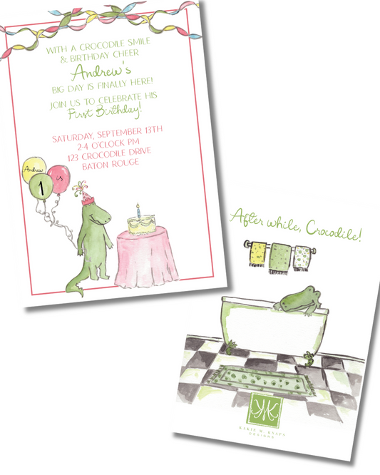Lyle Crocodile Invitation- Digital Download