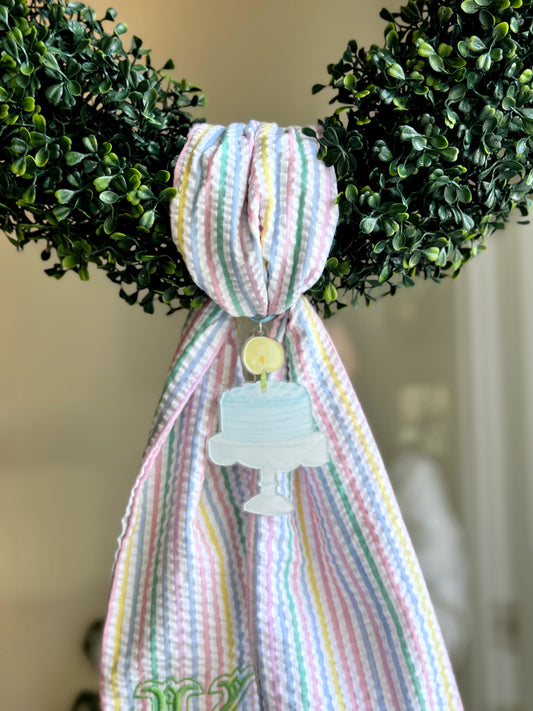 Acrylic Birthday Cake Door Hanger, Wreath Charm, Ornament