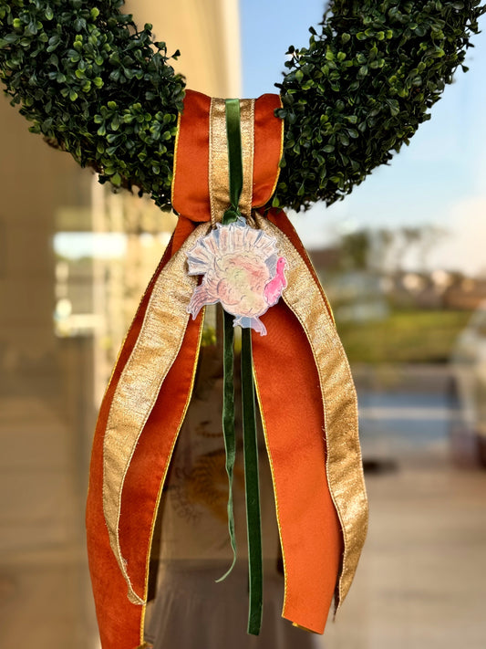 Turkey Acrylic Wreath Charm Ornament
