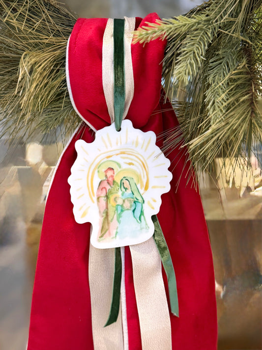 Holy Family Wreath Charm Ornament