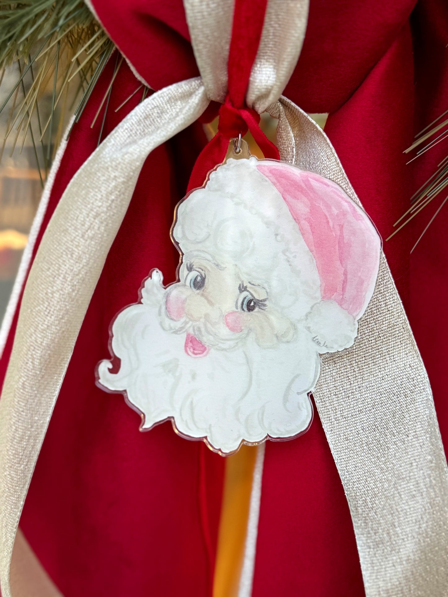 Santa Wreath Charm Ornament