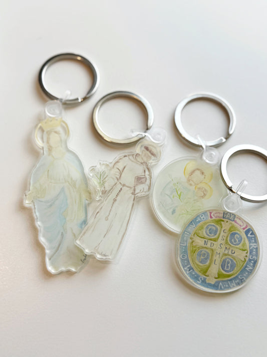 Acrylic Saint Keychains