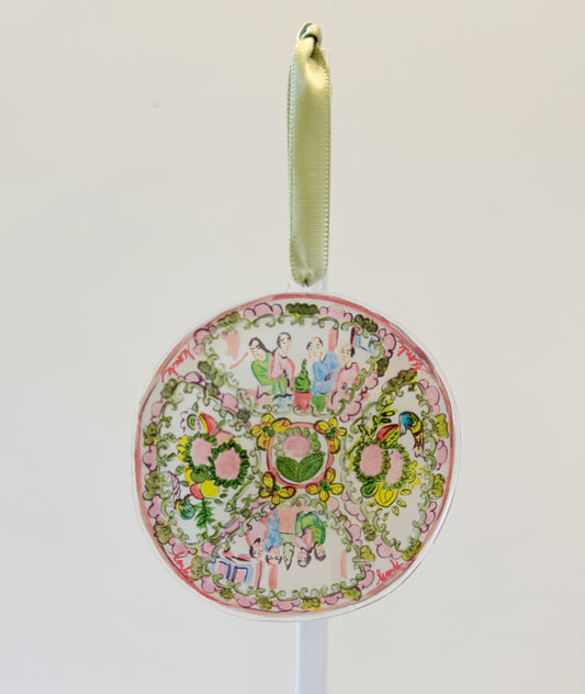 Famille Rose Wreath Charm, Ornament