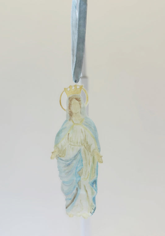 Blessed Mother Mary Wreath Charm, Ornament