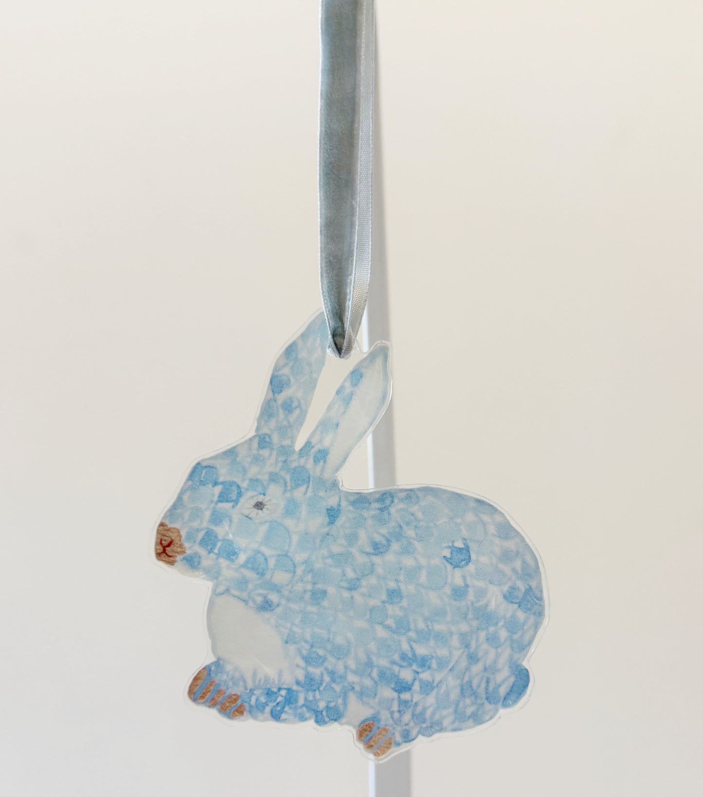Blue Bunny Wreath Charm, Ornament