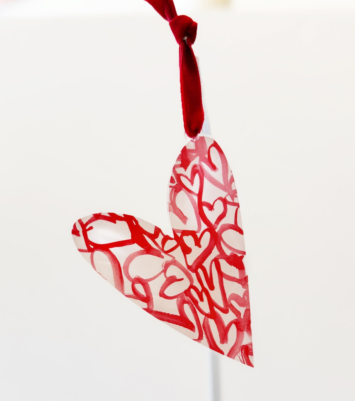 Valentine's Day Ribbon and Acrylic Wreath Charm, Ornament