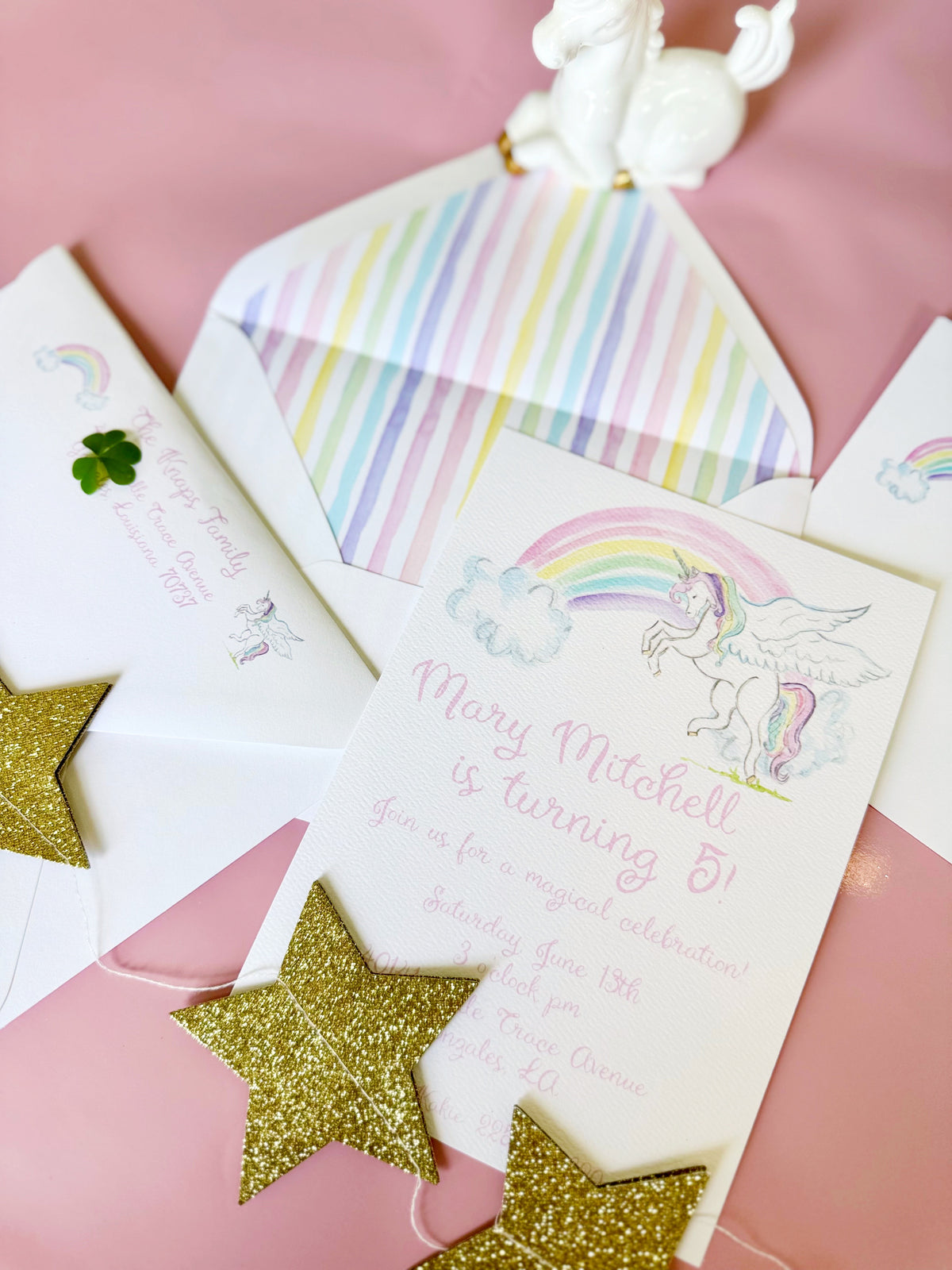 Unicorn and Rainbows Invitation- Digital Download