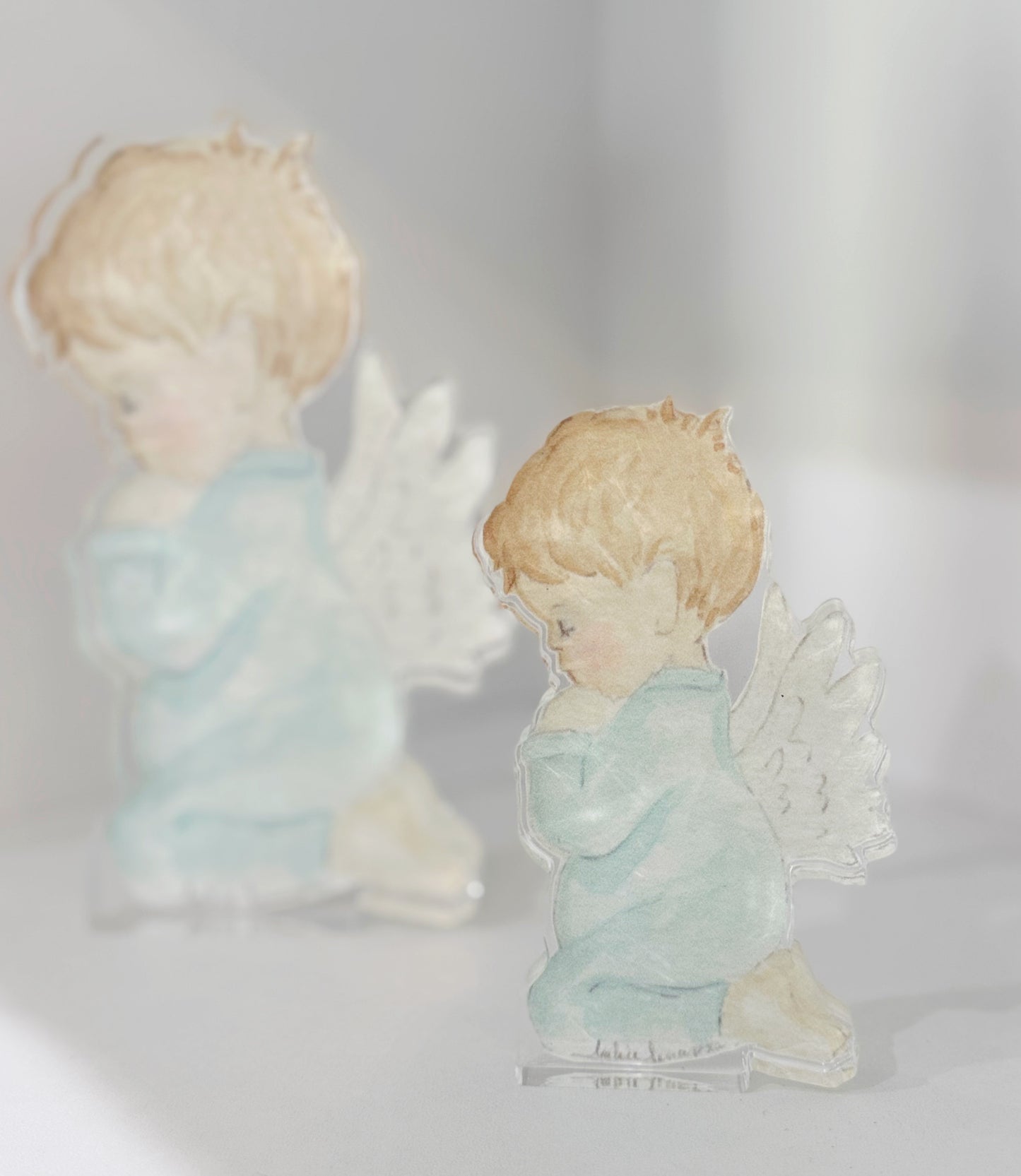 Boy Praying Angel Freestanding Acrylic