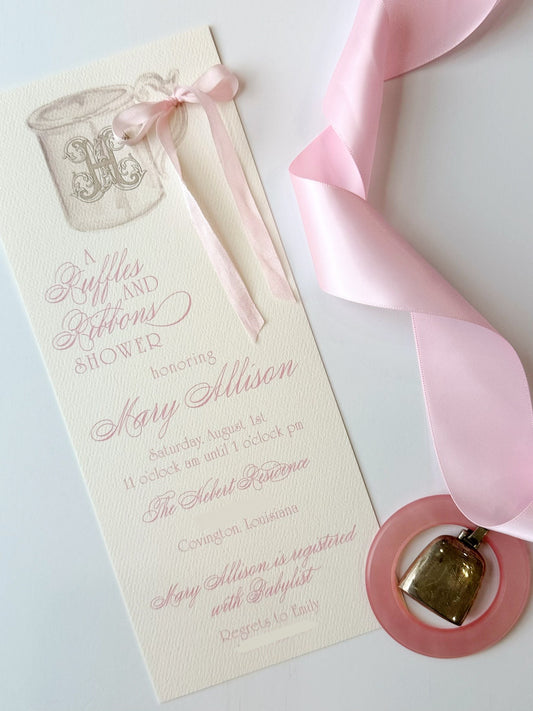 Ruffles and Ribbons Invitation Digital Download (Slim)