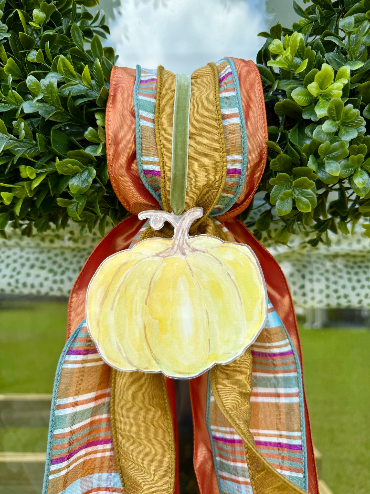 Pumpkin Acrylic Wreath Charm