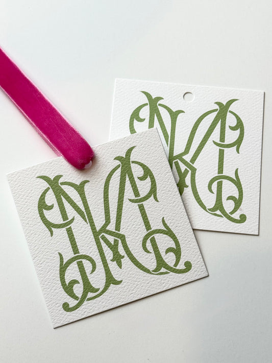 Personalized 2 Letter Monogram Gift Tags or Stickers