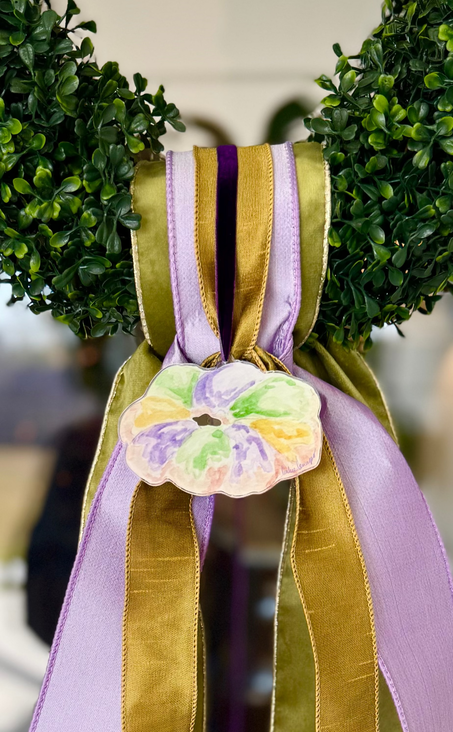 Mardi Gras Acrylic Wreath Charms (King Cake or Mask)