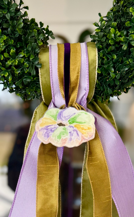 Mardi Gras Acrylic Wreath Charms (King Cake or Mask)