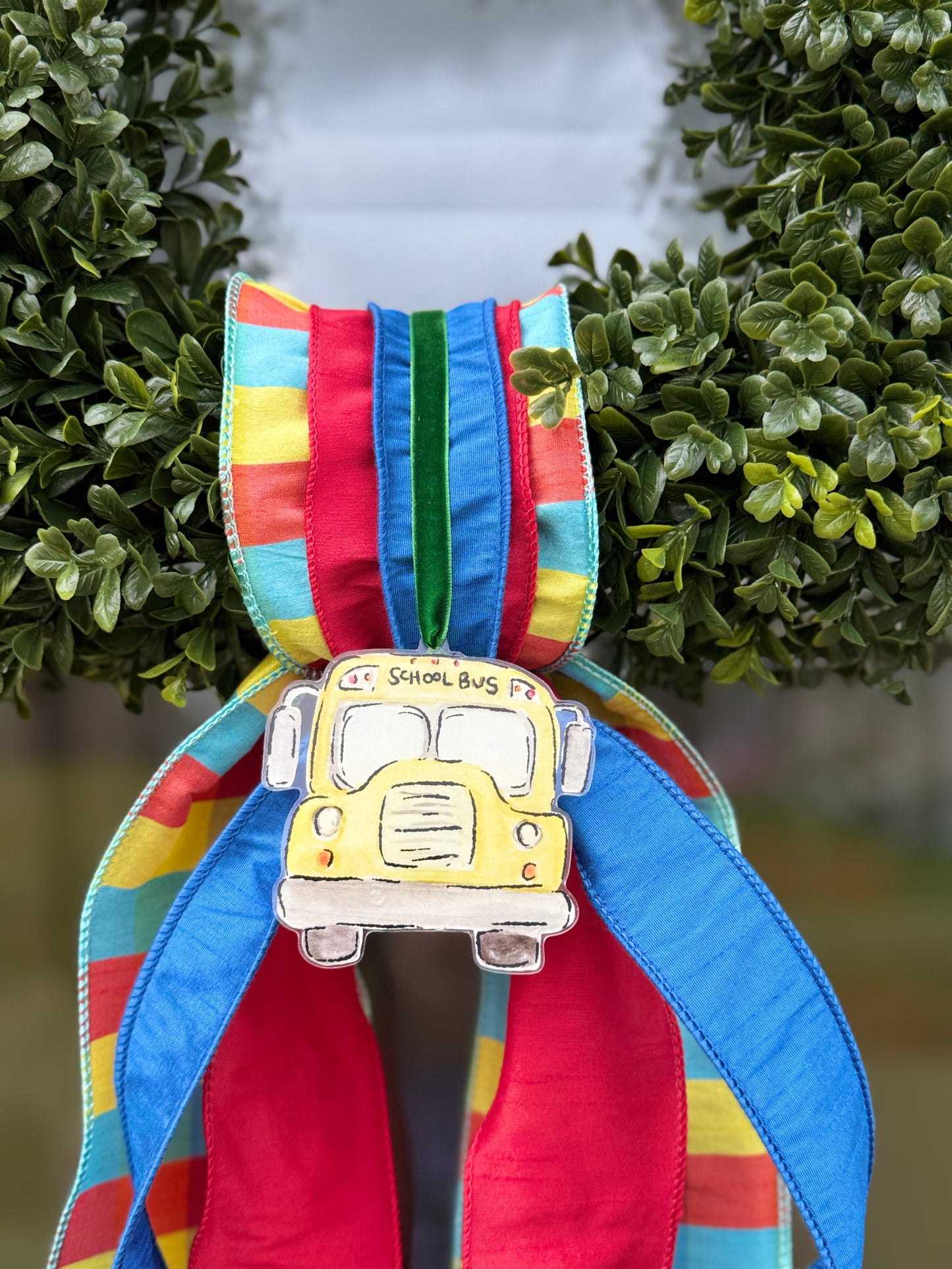 School Bus Wreath Charm, Ornament