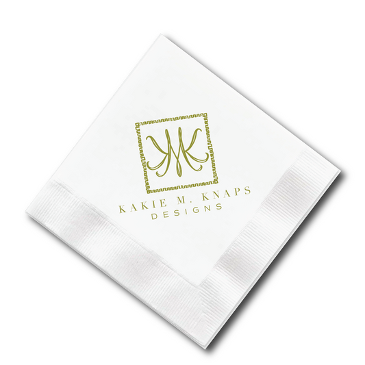 Custom Printed Beverage Napkins- 3 Ply- Single Color Print