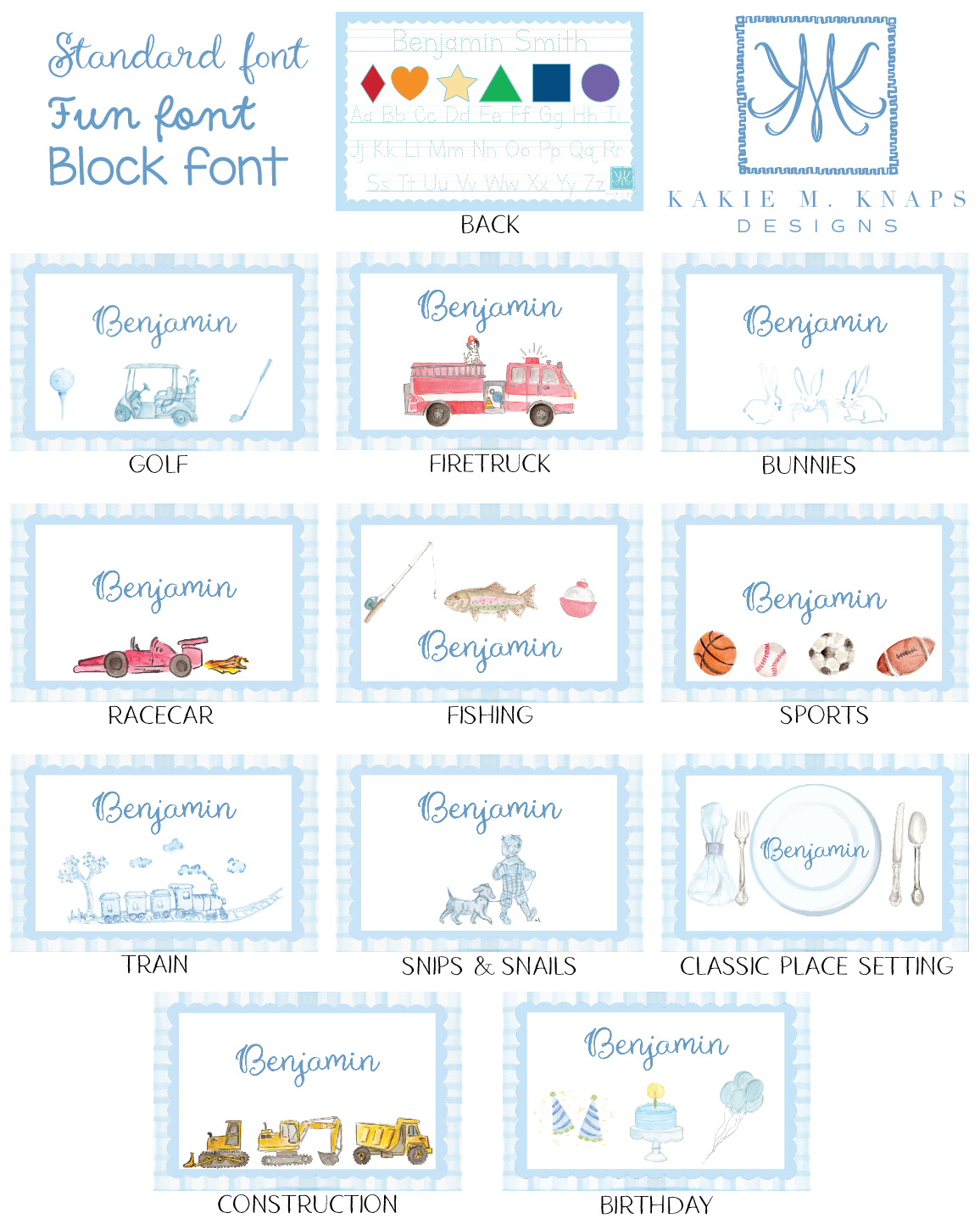 Two Sided Laminated Placemat- Handwriting Practice