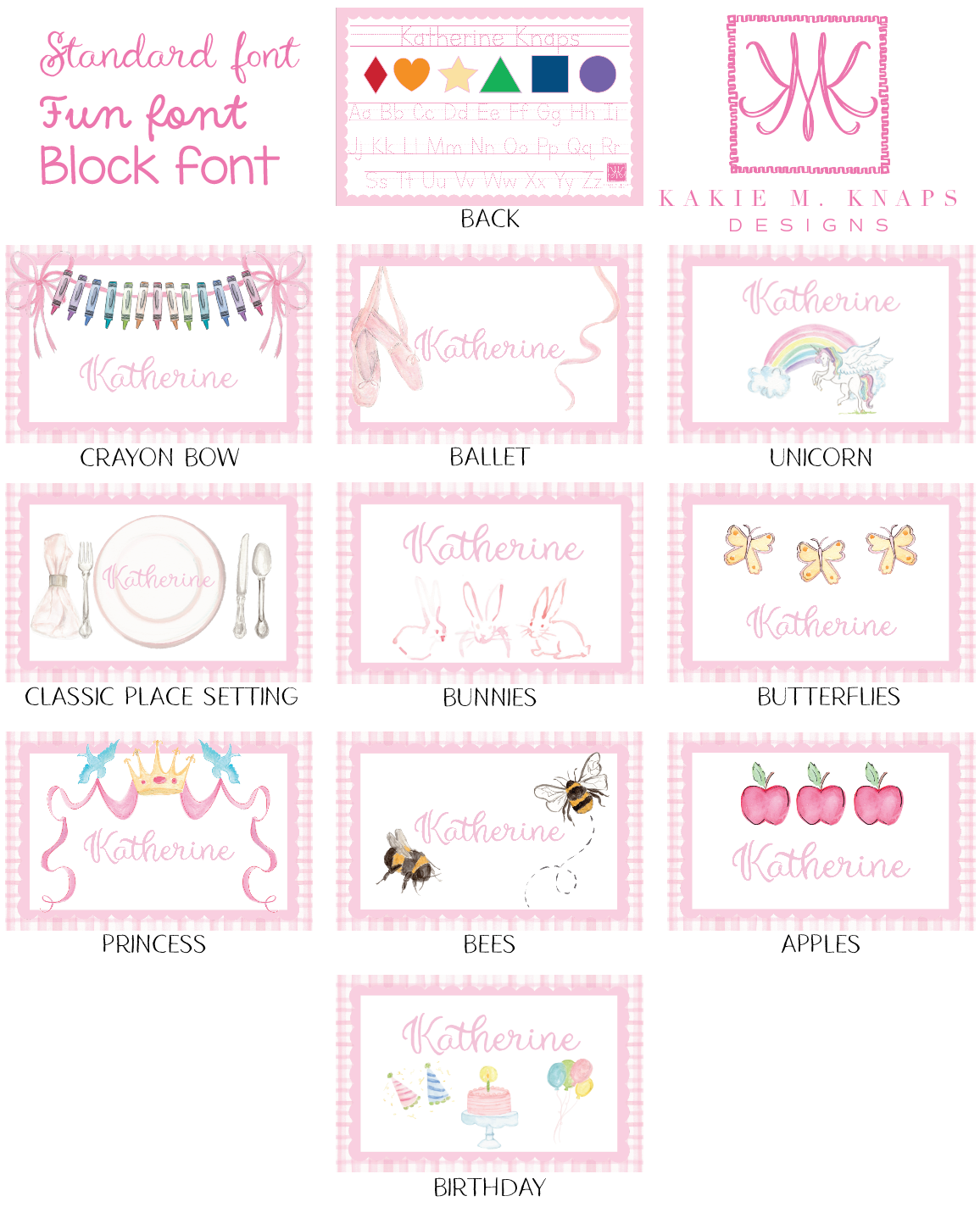 Two Sided Laminated Placemat- Handwriting Practice