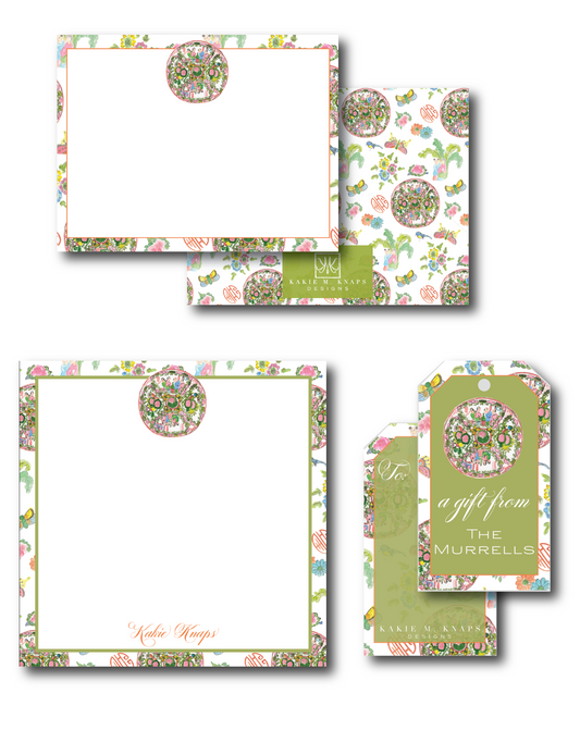 Rose Medallion Inspired Stationery