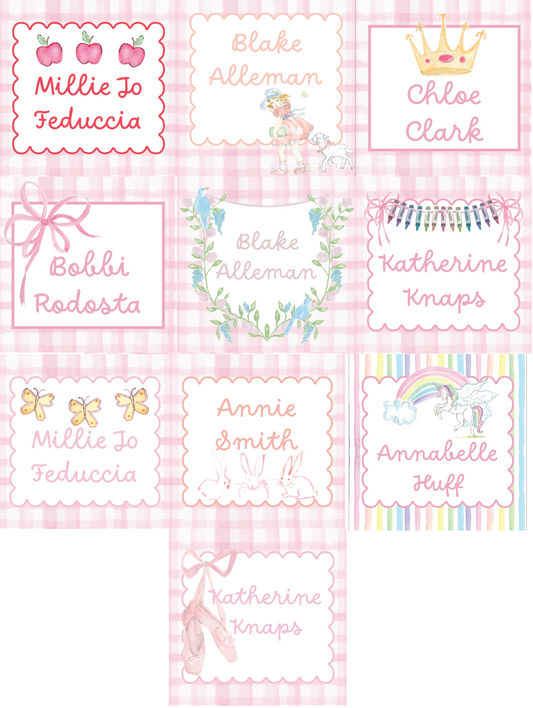 Watercolor Laminated Bag Tag
